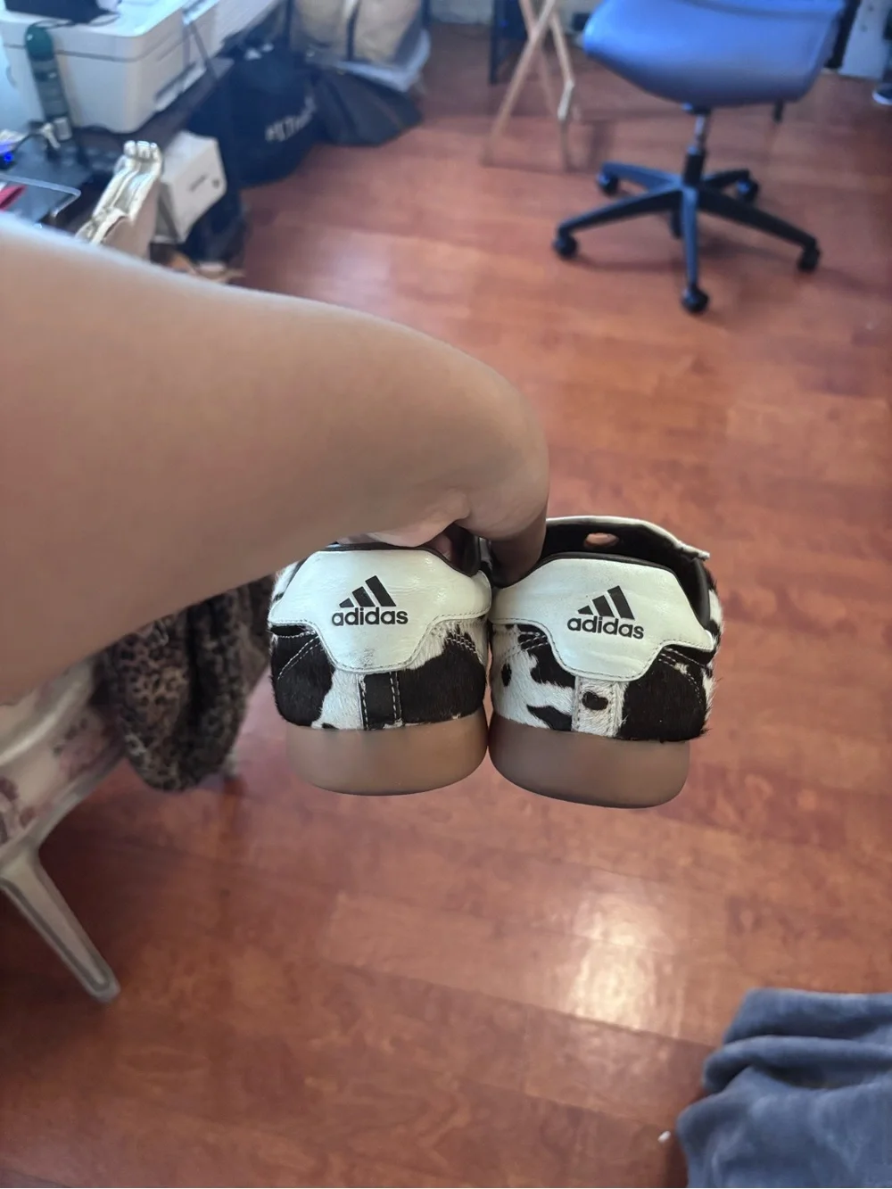Adidas taekwondo cow print sneakers